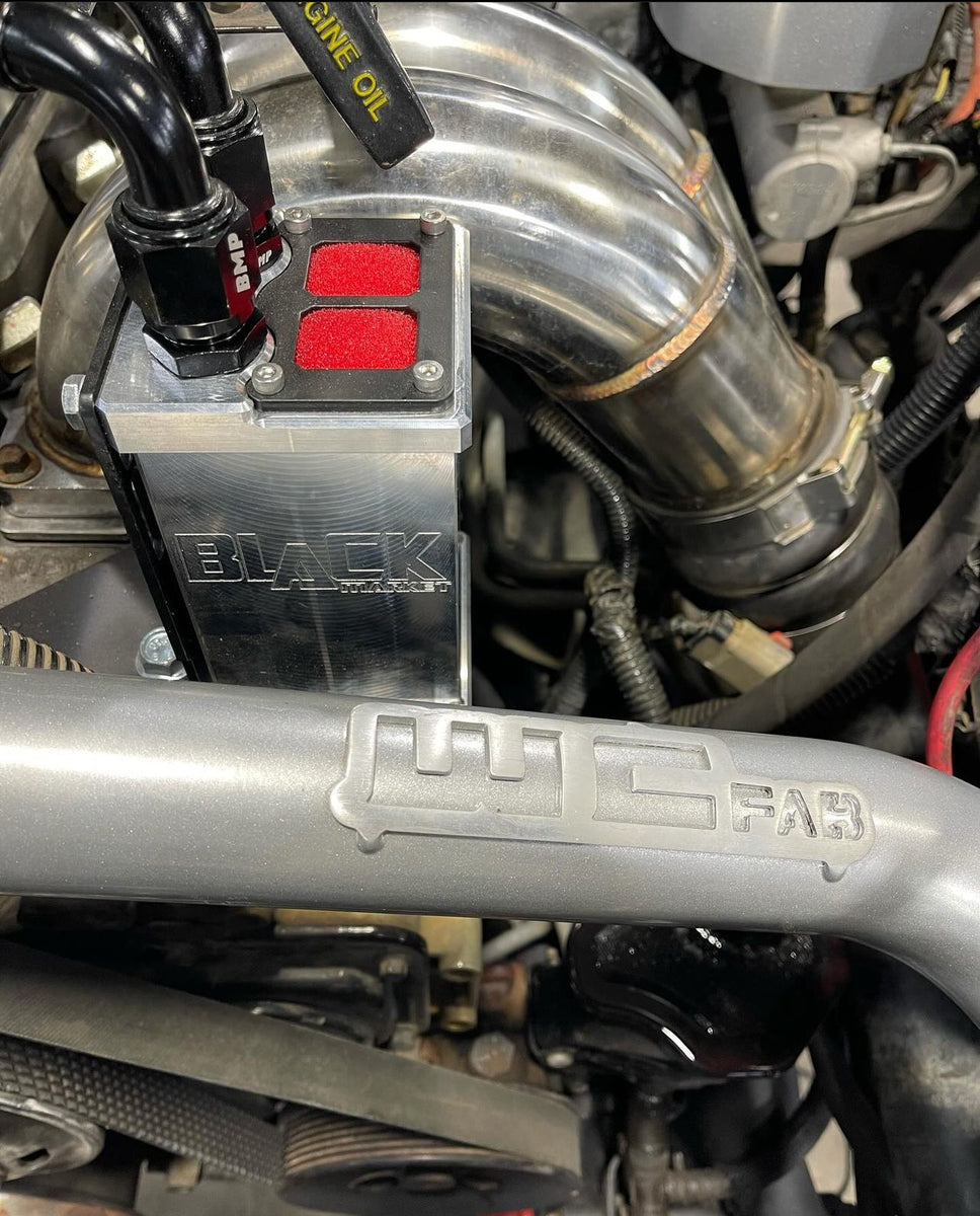 BMP 5.9/6.7 Cummins Billet Oil Catch Can | Black Market Performance