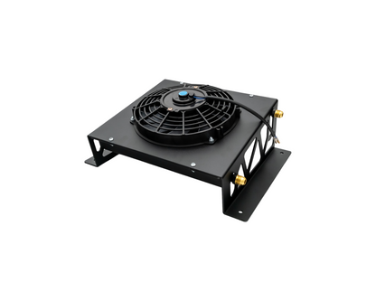 BMP Dual Row Universal Transmission Cooler with Fan - Black Market Performance